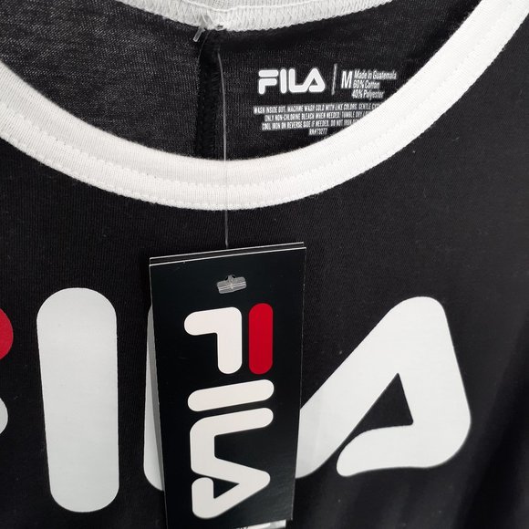 FILA Classic Women's Ringer Tee Medium | New with Tags | Black/White/Red - Picture 4 of 5